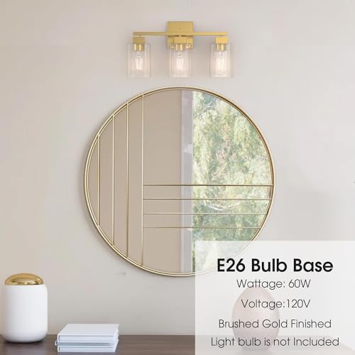 Espird Black Bathroom Vanity Light - 3 Light Bathroom Light Fixture Square Design & UL Certification, Bathroom Lighting Fixtures Over Mirror, Modern Matte Black Vanity Light for Bathroom & Restroom