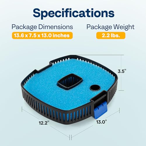 VIVOHOME Replacement Sponge Filter Media Basket for 4-in-1 Pond Filter System Kits, Extra Fountain Filter Tray for Improving Filtration Effect, Pack of 1