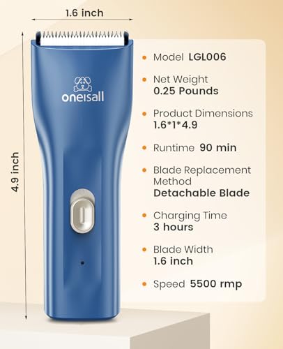 oneisall Pet Clipper for Cat Matted Hair, Pet Shaver for Cats Quiet Pet Hair Clippers Cordless Cat Clippers for Matted Hair Cat Clippers for Long Hair