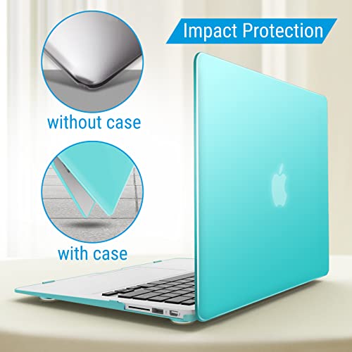 IBENZER Compatible with Old Version MacBook Air 13 Inch Case (2010-2017 Release). Models: A1466 / A1369, Plastic Hard Shell Case with Keyboard Cover for Mac Air 13, Olive Green, A13OLGN+1