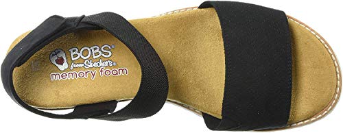 Skechers BOBS Women's Desert Kiss-Stretch Quarter Strap Sandal Flat, Taupe, 9 M US