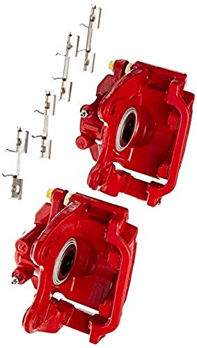 Power Stop S5030 Rear Pair of High-Temp Red Powder Coated Calipers For Cadillac Escalade Chevy Avalanche Silverado 1500 Suburban 1500 Tahoe Sierra 1500 Yukon XL 1500 Yukon Denali