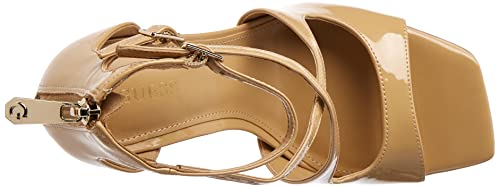 Guess Women's SELLA Heeled Sandal, Silver Mirror Metallic 040, 11