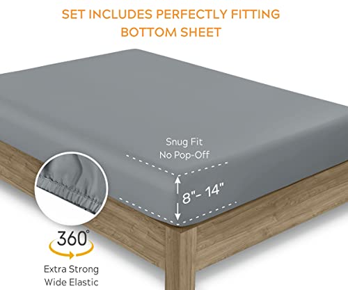 Sleep Mantra 100% Organic Cotton Bed Sheet Set - Crisp and Cooling Percale Weave, Soft Breathable, Eco-Friendly, 3 Piece Bedding Set, Deep Pocket with All-Around Elastic, (Twin XL, Blue)