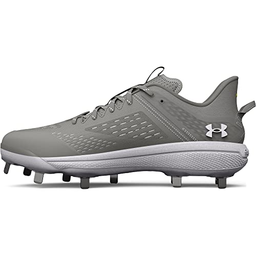 Under Armour Men's Yard Low MT Baseball Cleat, (101) Baseball Gray/Baseball Gray/White, 12.5