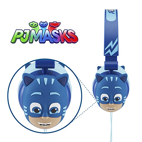 PJ Masks Over-Ear Headphones for Kids - Adjustable Headband, Stereo Sound, Tangle-Free Cable, Volume Control, and 3.5mm Jack - Perfect for School, Home, and Travel