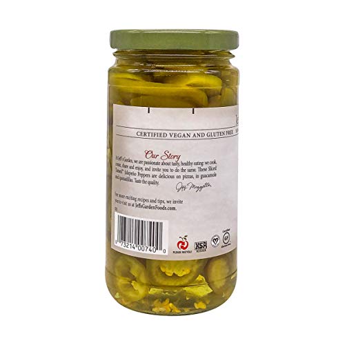 Jeff's Naturals Sliced Tamed Jalapeno Peppers, 12 oz