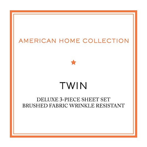American Home Collection Twin Sheet Set - 3 Pieces Extra Soft Bedding Sheets & Pillowcases Set - Breathable, Wrinkle, Fade, and Stain Resistant - Deep Pockets - Oeko-Tex, Navy Soft Bed Sheets