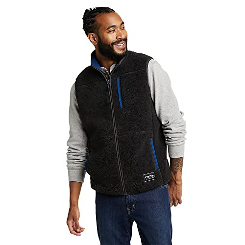 Eddie Bauer Men's Chilali Faux Shearling Fleece Vest, Carbon, Small
