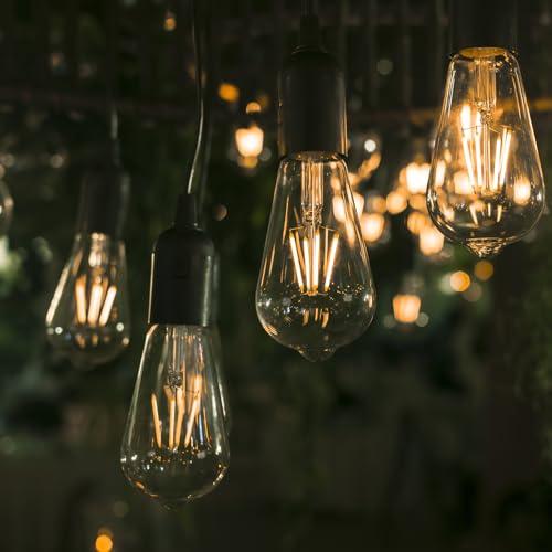 Zarnicy Plug in Light Socket - Pendant Hanging Lantern Cord - 8.2Ft Lamp Cord with Switch E26/E27 Extension Cable, Black Light Bulb Socket,4 Pack