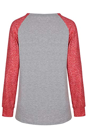 Vekline Baseball Mom Sweatshirts Women Baseball Hoodie Long Sleeve Hooded Blouse with Pockets Gray, X-Large
