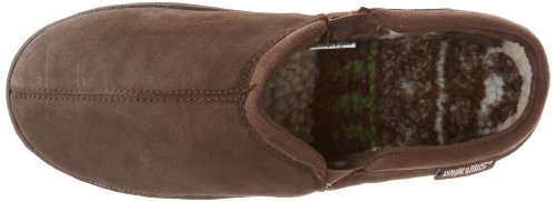 MUK LUKS mens Printed Berber Clog Slipper, Chocolate, XX-Large US