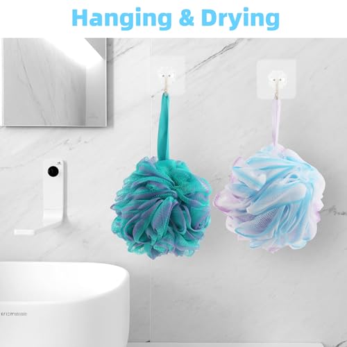 Chuya Bath Sponges Loofahs 70 Grams Large Size,4 Pack Shower Sponge Exfoliating Cleaning Bath Loofa Body Scrubber Balls for Women Men Children Washing