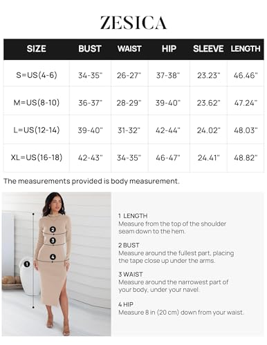 ZESICA Women's 2024 Ribbed Knit Dress Long Sleeve Mock Neck Slim Fit Side Slit Fall Elegant Sweater Dresses,Grey,X-Large