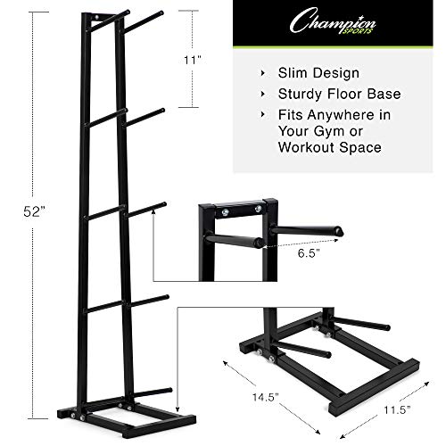 Champion Sports MBR1 Medicine Ball Tree Black, 14 Inch L X 11 Inch W X 52 Inch H