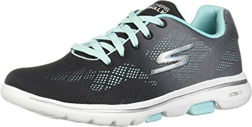 Skechers Women's Go Walk 5-Alive Sneaker, Black/Black, 10 M US