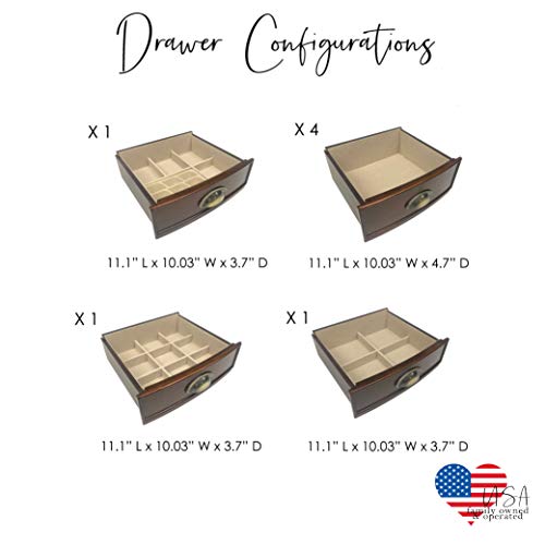 Hives and Honey Holly Organizer Storage 7 Drawers Bronze Shaker Hardware Jewelry Armoire, 40" X 18" X 12", Walnut