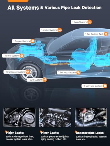 FOXWELL ST203 Smoke Machine Automotive EVAP Vacuum Exhaust Fuel Leak Tester with Built-in Air Pump, Pressure Gauge, Flow Meter, Auto Smoke Machine Leakage Diagnostic Detector Tools Kit for 12V Cars