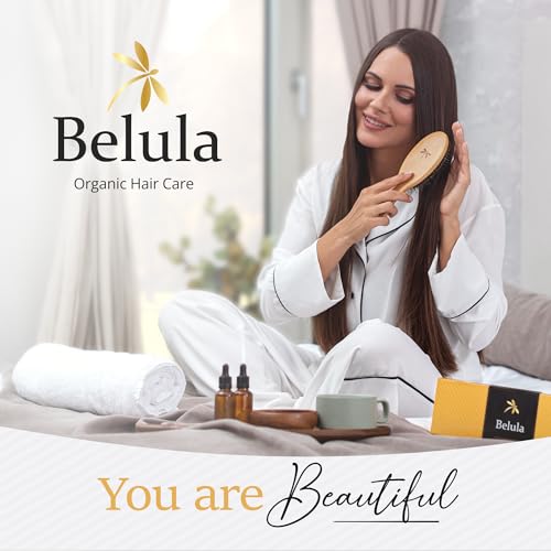 Belula Boar Bristle Hair Brush - Hair Brushes for Women & Mens Hair Brush, Detangler Brush, Hairbrush, Detangling Brush for Long, Curly or Any Type of Hair.