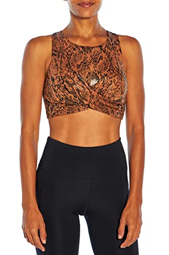 Zobha Women's Taylor Longline Medium Impact Sports Bra, Copper Snake