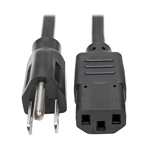 Tripp Lite Standard Computer Power Cord 10A,18AWG (NEMA 5-15P to IEC-320-C13) 20-ft.(P006-020) Black
