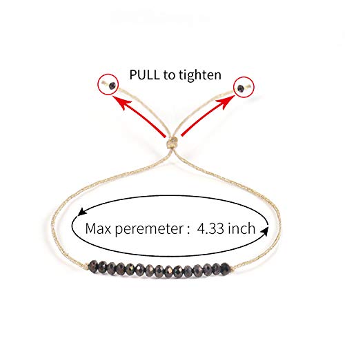 Elegance 11 designs Natural Crystal Friendship Bracelet Best Friend Bracelet for, Bracelets Adjustable for Couple Family Women Teen Girls Friendship gifts 2PC