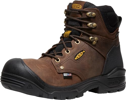 KEEN Utility Men's Independence 6" Leather Waterproof Soft Toe Work Boots, Black/Black, 10
