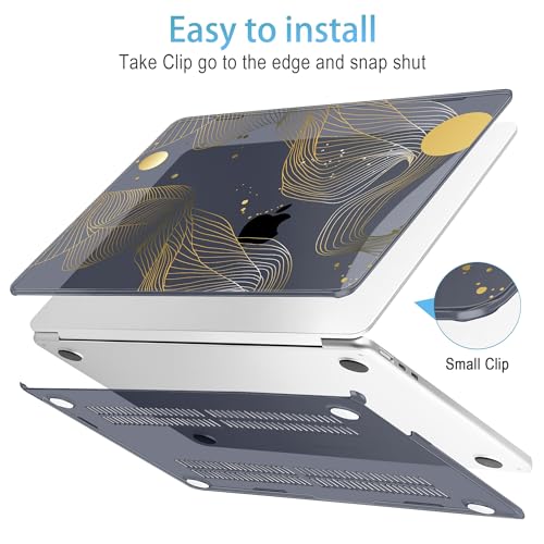 Mektron Designed for 2024/2023 MacBook Air 15 INCH M3 A3114 /M2 A2941 Case, Printed Plastic Hard Shell Cover with 15.3" Liquid Retina Display Touch ID, Glittering Butterfly