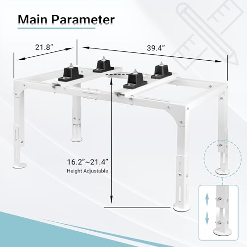 Eastrexon Mini Split Ground Stand, Adjustable Anti-Vibration Mini Split Stand w/ 400LBS Load Capacity, Heavy Duty AC Stand for 9,000-18,000 BTU Ductless Mini Split Air Conditioner Heat Pump