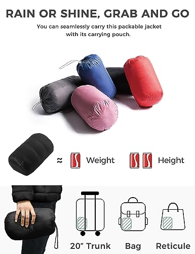 wantdo Women's Packable Down Jackets Lightweight Spring Jackets (Black, Small)
