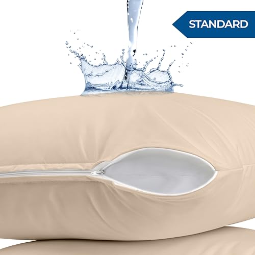 Utopia Bedding WaterThrow Pillow Protectors (No Pillow Inserts) with Zipper 20 x 20 Inches (Pack of 40, Gray), Outdoor Bed Couch Decorative Pillow Encasement Covers