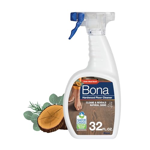 Bona Hardwood Floor Cleaner Concentrate, Cedar Wood Scent, 1 fl oz, Pack of 4 (Makes 128 fl oz) - Residue-Free Floor Cleaning Concentrate Spray Mop and Spray Bottle Refill - For Wood Floors