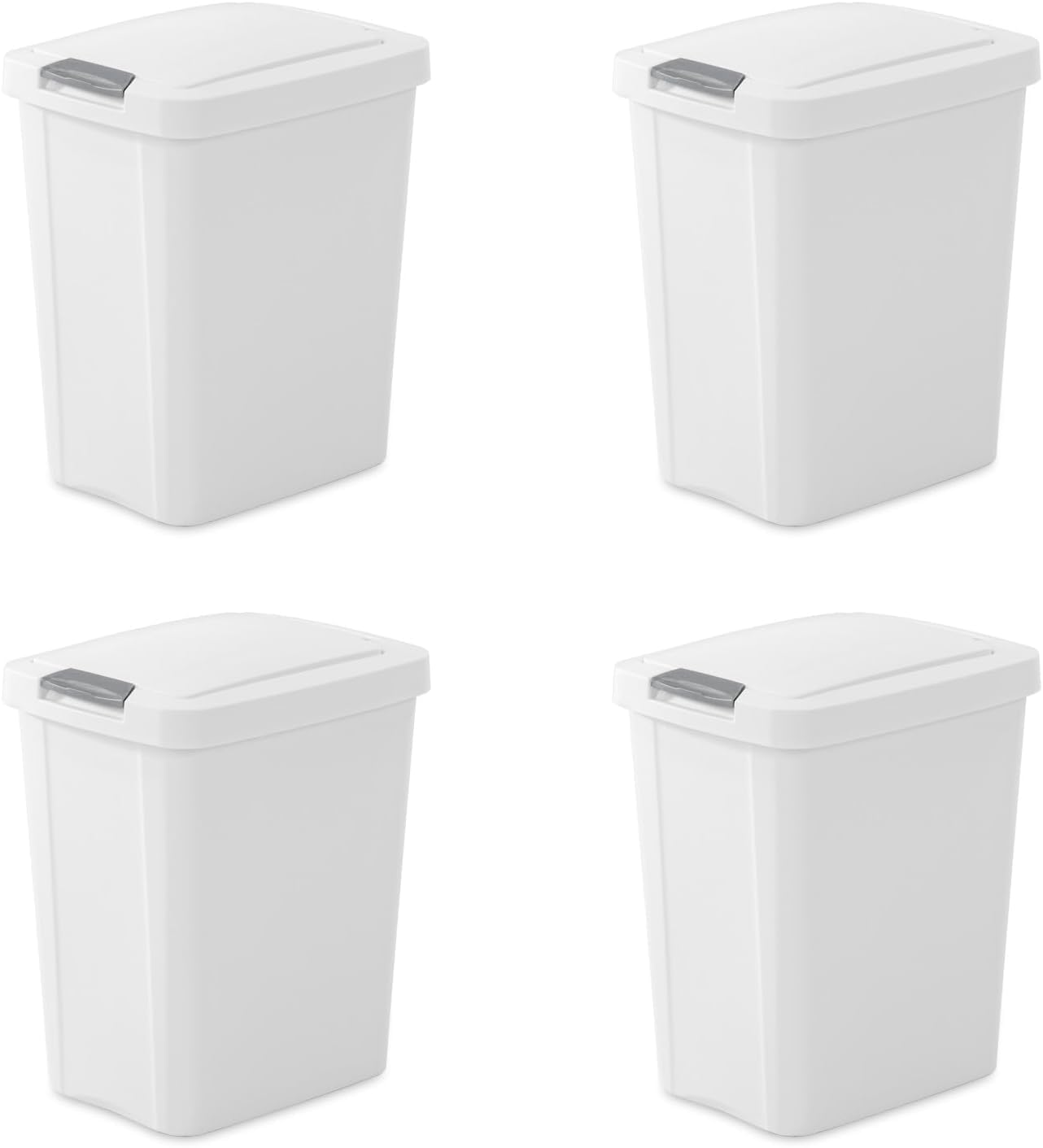 Sterilite 10438004 7.5 Gallon White TouchTop™ Wastebasket