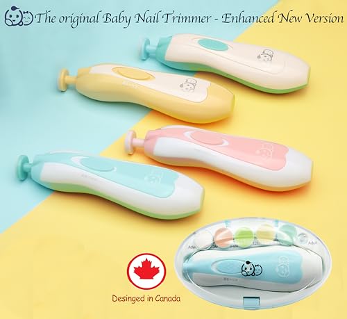 Royal Angels Baby Nail File, 21 in 1 Set with Labels, Electric Nail Kit, Extra 13 Replacement Tools, Baby Nail Trimmer, Baby Nail Care, Newborn Toddler Toes & Fingernails Clipper, Trim & Polish (Blue)
