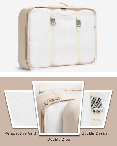 TRAILKICKER 9 Set Packing Cubes for Carry on Suitcase Travel Organizer Bags for Luggage Suitcase Organizer Bags Packing Cube Set for Packing Women Men (Beige)
