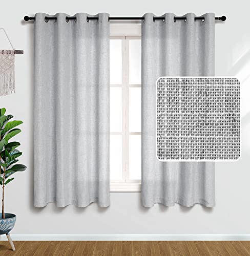 Navy Blue Linen Curtains 100 inches Long for Bedroom Grommet Eyelet Light Filtering Privacy Sheer Blue Curtains Boho Farmhouse Nautical Decor Indigo Blue Cotton Textured Draperies 2 Panel Floor Length