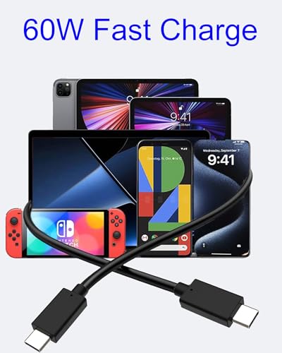 Qmiypf USB C to USB C Cable 1ft, Type C Fast Charging Cable Compatible with iPhone 15/16