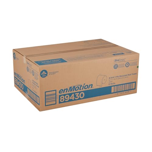 Georgia-Pacific enMotion 8" Recycled Paper Towel Rolls By GP PRO, White, 700 Feet Per Roll, 6 Bulk Paper Towel Rolls Per Case, 89430
