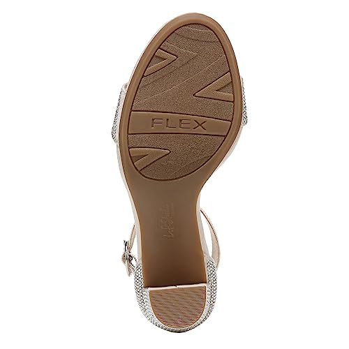 LifeStride Womens Averly Glitz Dress Heeled Sandal, Almond Milk Sparkle, 9 US