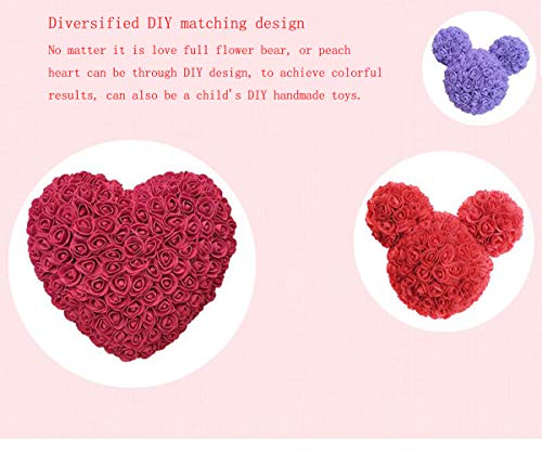 Snadulor 500 Pcs Mini PE Foam Fake Rose Flower Heads Artificial Rose Flowers Handmade DIY Wedding Bride Bouquet Home Decoration(Red)