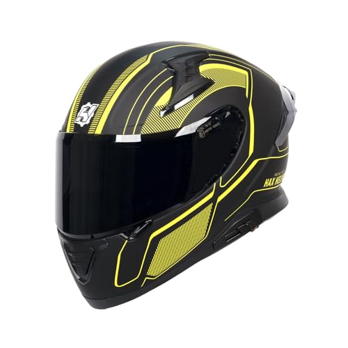 HAX Full Face Motorcycle DOT Approved Helmet with Dual Rear Wing and Pinlock Ready - Lightweight and Durable Motorbike Street Bike Helmet for Adults (Scorpion,XL)