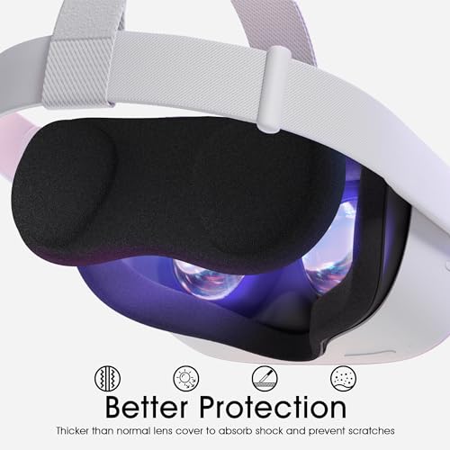 Orzero (1 Pack) VR Lens Protector Cover Compatible for Quest 3S, Quest 3/2/1, Valve Index, PICO 3/4/4 pro/4 Ultra, Dust Proof Washable Protective Sleeve Sunlight Blocking Anti-Scratch - Black