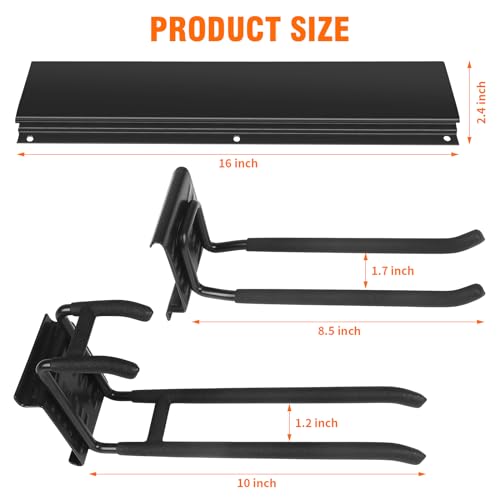 TVKB 17'' All Metal Garden Tool Organizer Adjustable Garage Tool Organizer Wall Mount Garage Organizers and Storage with Heavy Duty Hooks Tool Hangers for Garage Wall, Shed, Garden