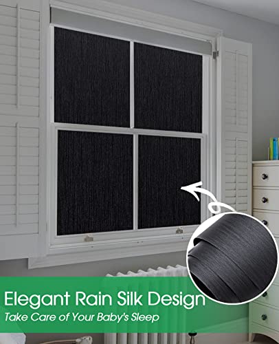 Coavas Blackout Window Film Light Blocking: 100% Black Out Window Thermal Film Static Cling Window Cover for Glass, Sun Blocking Dark Window Tint Stickers for Home Privacy No Glue, 11.8 x 78.7 Inch