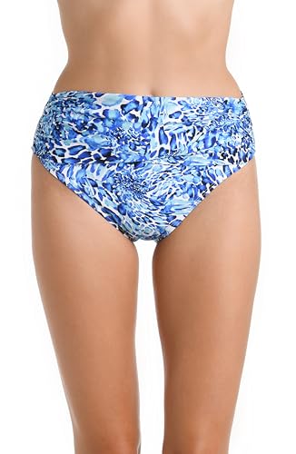 La Blanca Women's Midwaist Overlap Sash Bands Bikini Swimsuit Bottom, Indigo//by The Sea, 22W