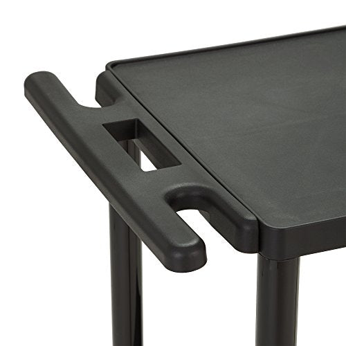 Norwood Commercial Furniture 2-Tier Mobile Utility AV Cart with Casters, Rolling Presentation and Media Cart on Wheels, Black