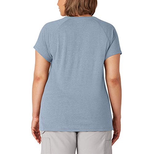 Dickies Women's Plus Size Short Sleeve Performance Tee, Fog Blue, 1PS
