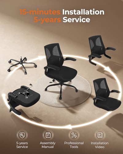 CAPOT Ergonomic Office Chair 400lbs Capacity - 3.9-inche Cushion and Tall Back Computer Desk Chair Breathable Mesh - Comfortable Swivel Office Chair with Adjustable Lumbar Support