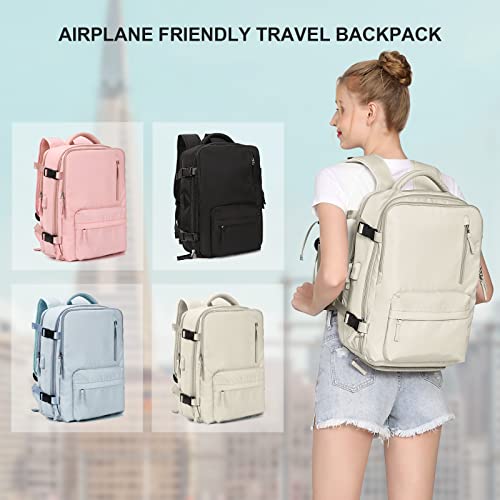 coowoz Travel Backpack For Women Men Airline Approved,Black Carry On Backpack,Hiking Laptop College Backpacks Waterproof Outdoor Sports Rucksack Casual Daypack Fit 15.6 Inch Backpacks