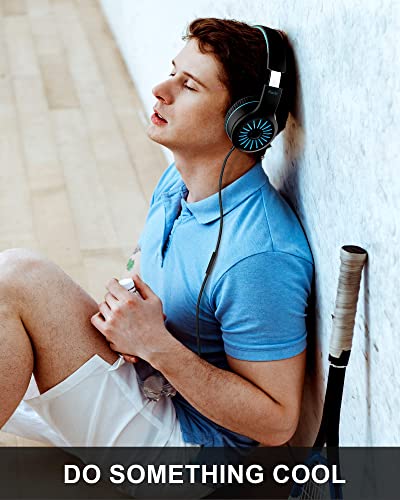 Elecder i45 Black Wired Headphones, Immersive Hi-Fi Stereo Bass, Lightweight and Folding, 4.9ft Nylon Woven Rope, Ideal for School, Travel, Home, Office, and More